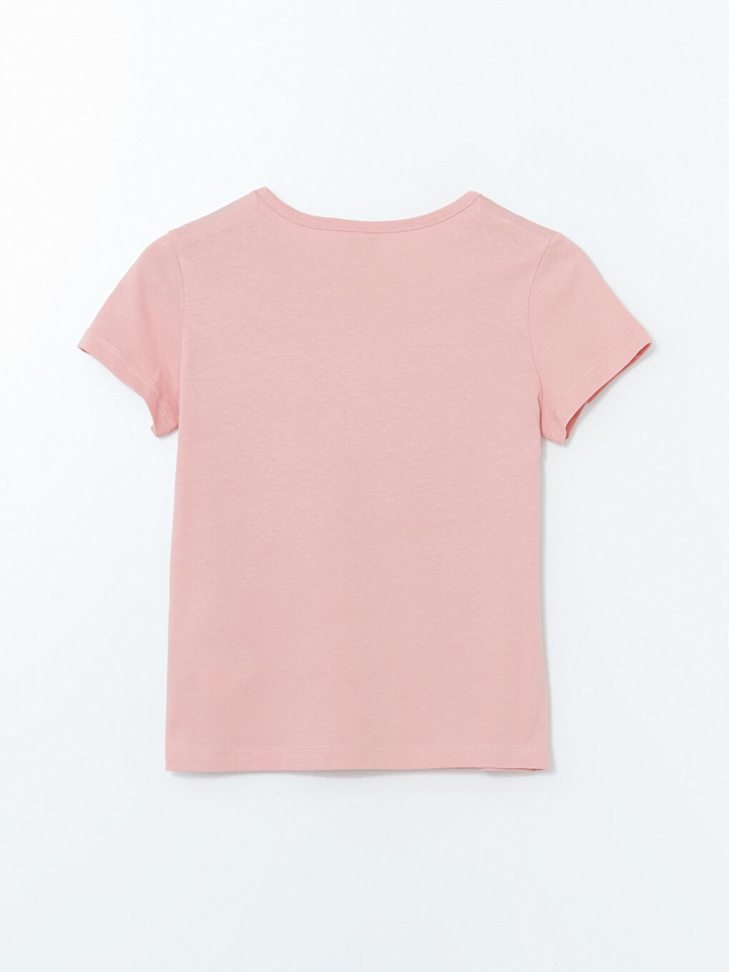 Pembe Bisiklet Yaka Kız Çocuk Tişört-2