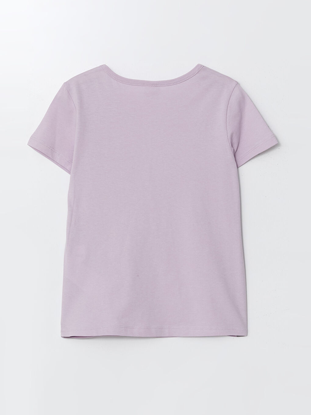 Lila Bisiklet Yaka Kız Çocuk Tişört-1