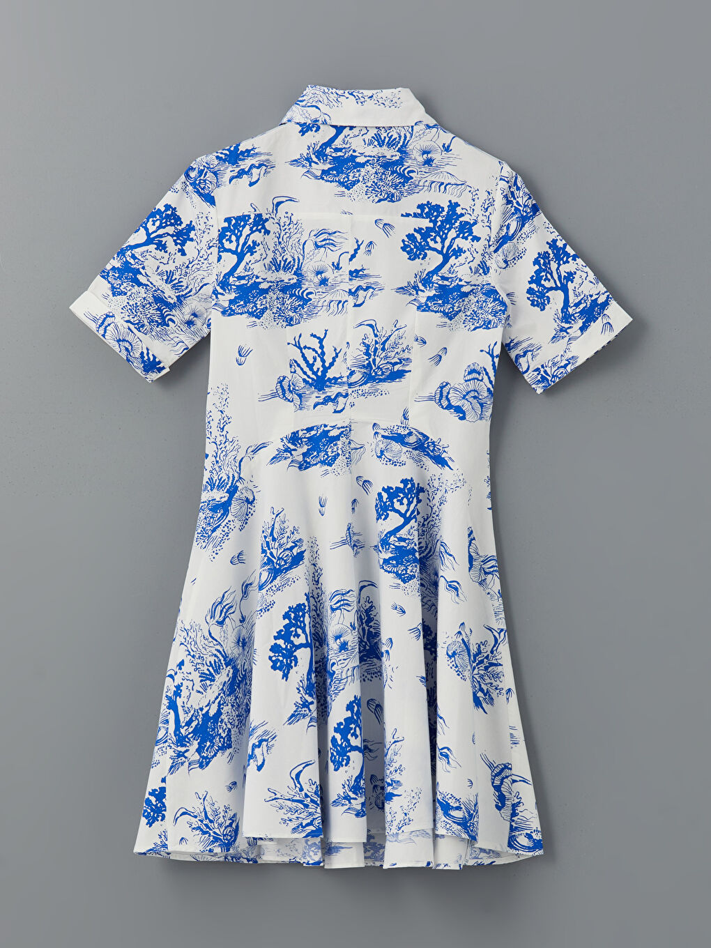 Patterned Pleated Mini Shirt Dress -S5EV81Z8-LQQ