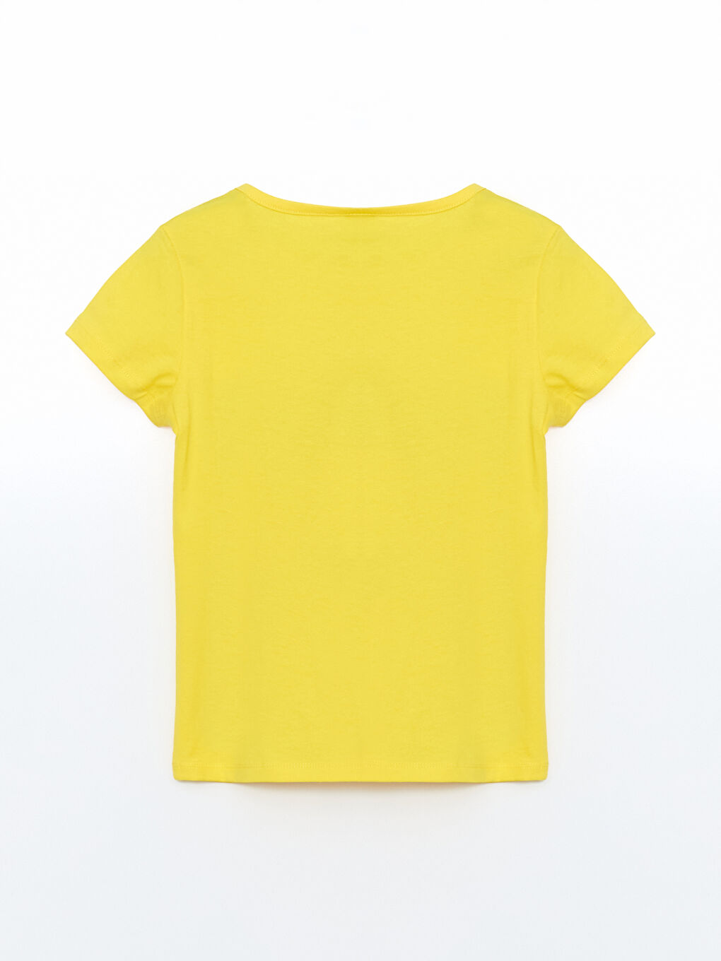 Sarı Bisiklet Yaka Kız Çocuk Tişört-1