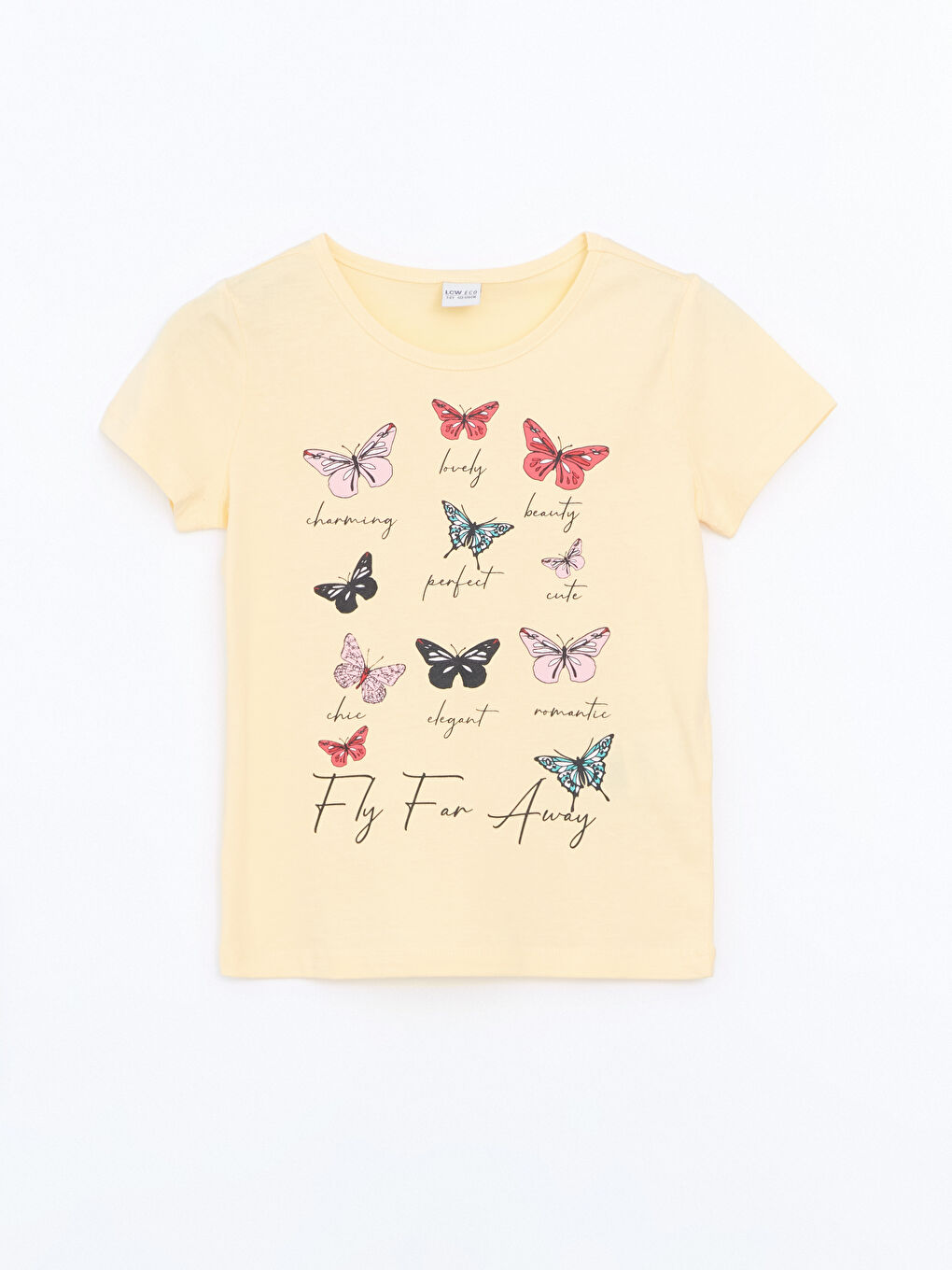 Sarı Bisiklet Yaka Kız Çocuk Tişört