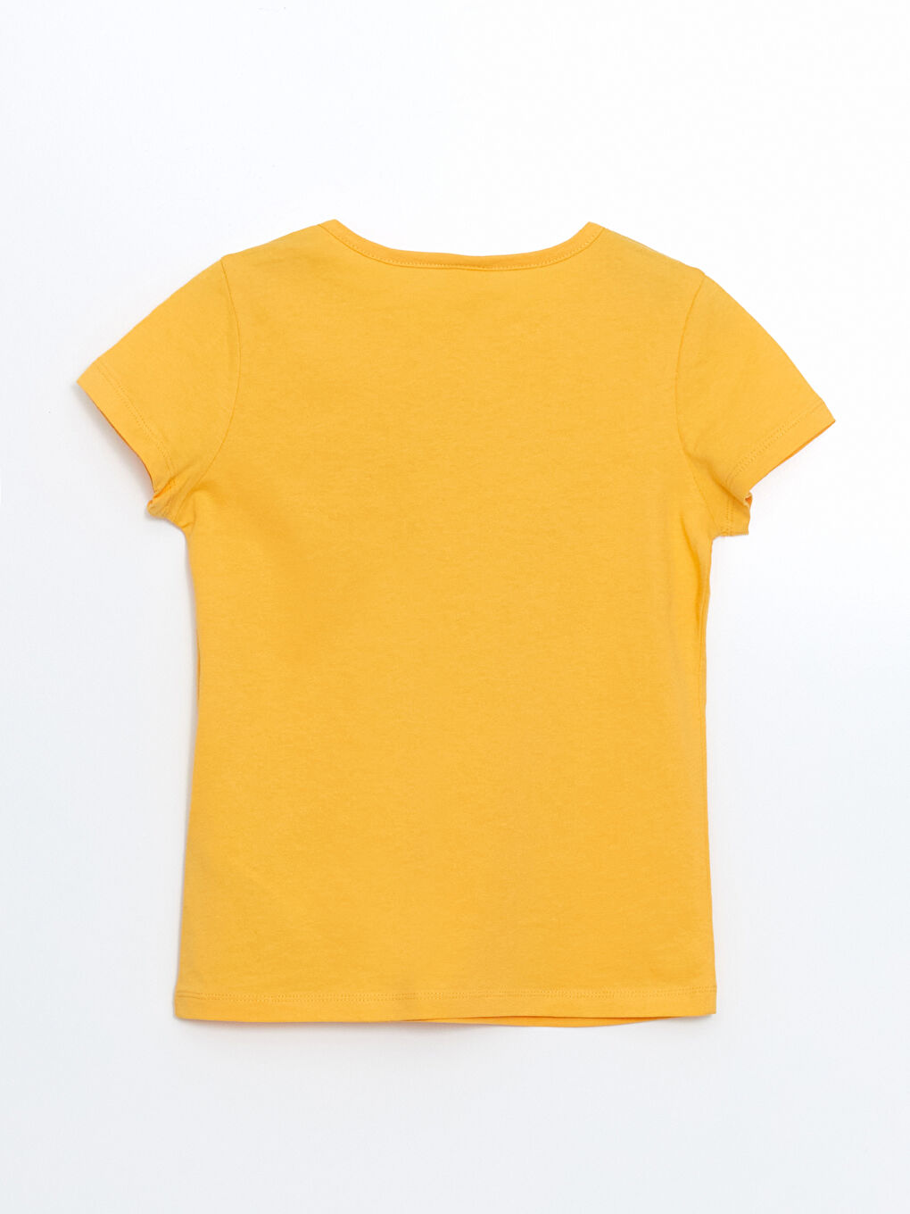 Turuncu Bisiklet Yaka Kız Çocuk Tişört-1