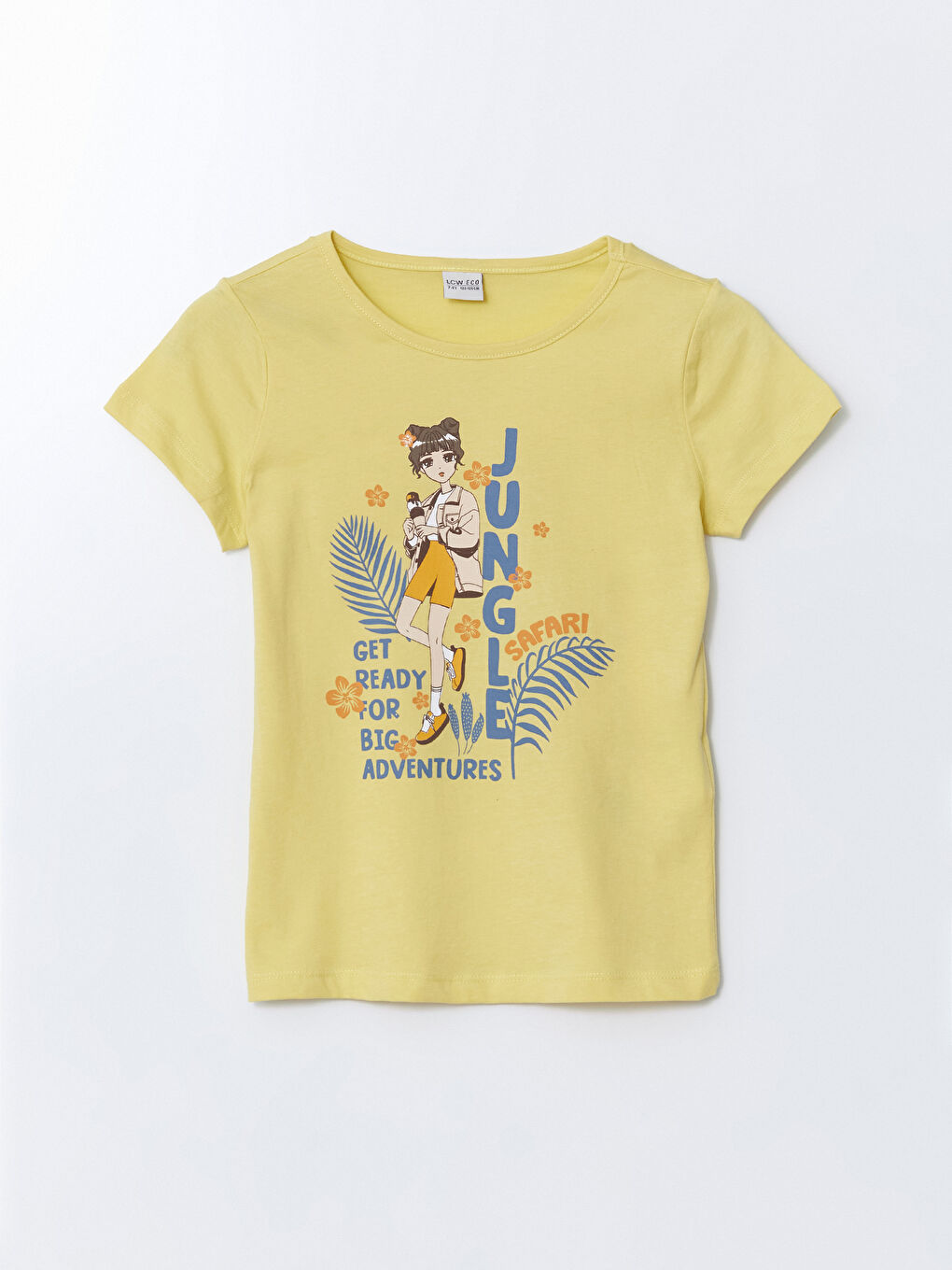 Sarı Bisiklet Yaka Kız Çocuk Tişört