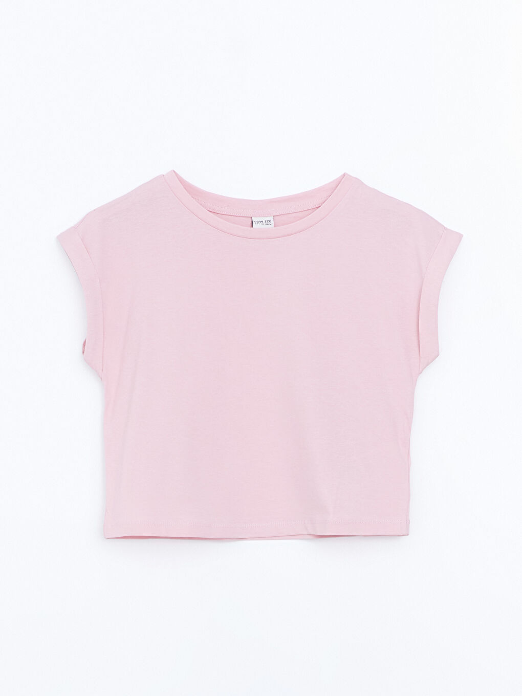 Lila Bisiklet Yaka Kız Çocuk Tişört