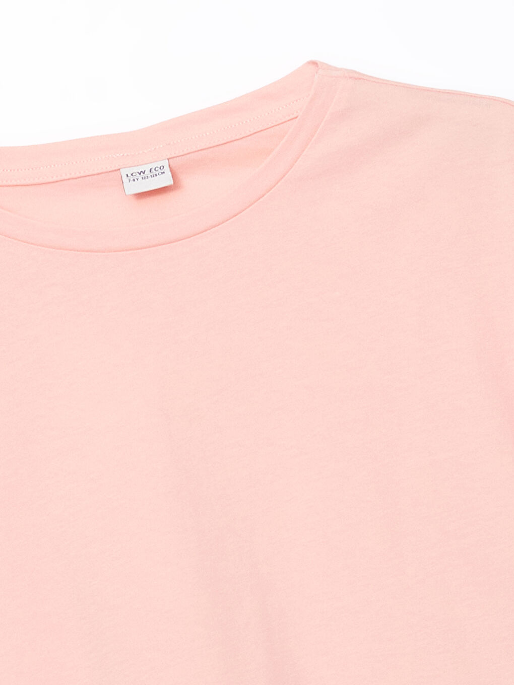 Pembe Bisiklet Yaka Kız Çocuk Tişört-1