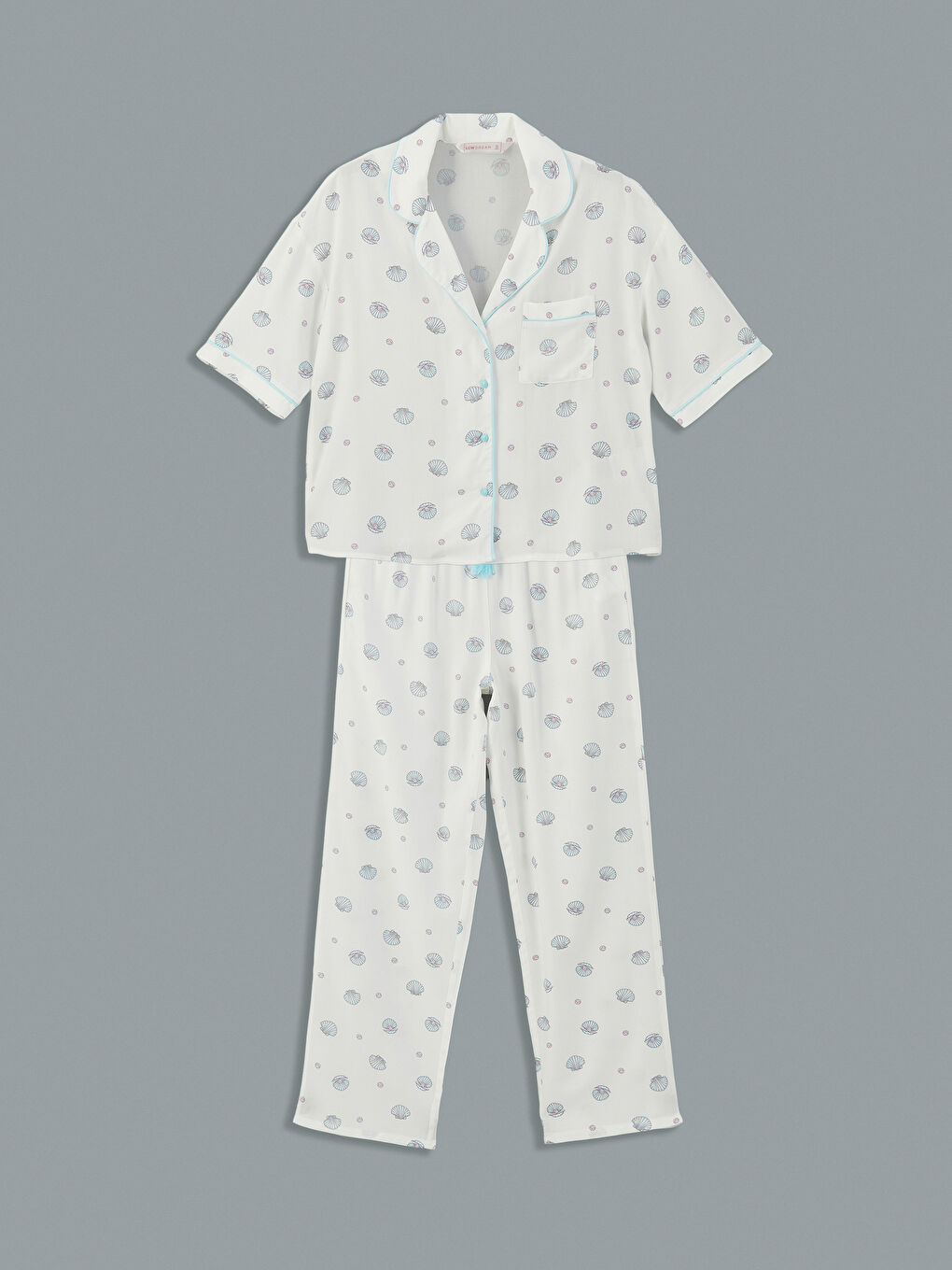 Button-Down Collar Printed Women's Pyjama Set -S5EY02Z8-LRA