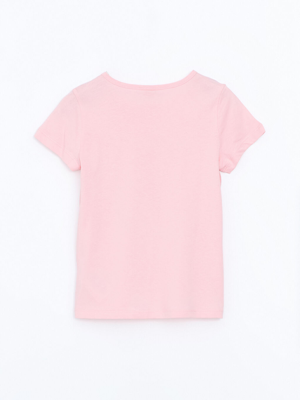 Pembe Bisiklet Yaka Kız Çocuk Tişört-2