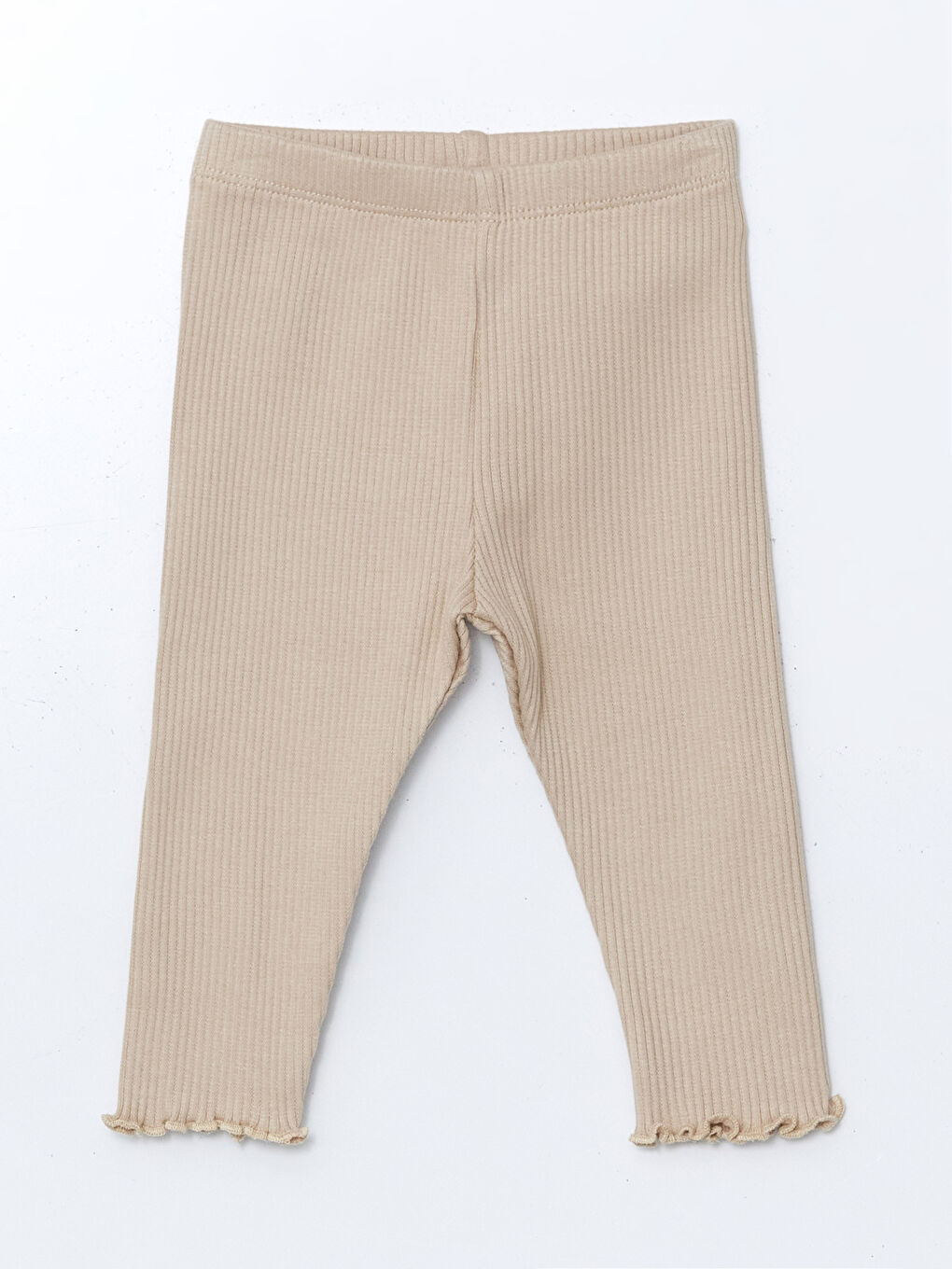 Bej Beli Lastikli Kız Bebek Tayt