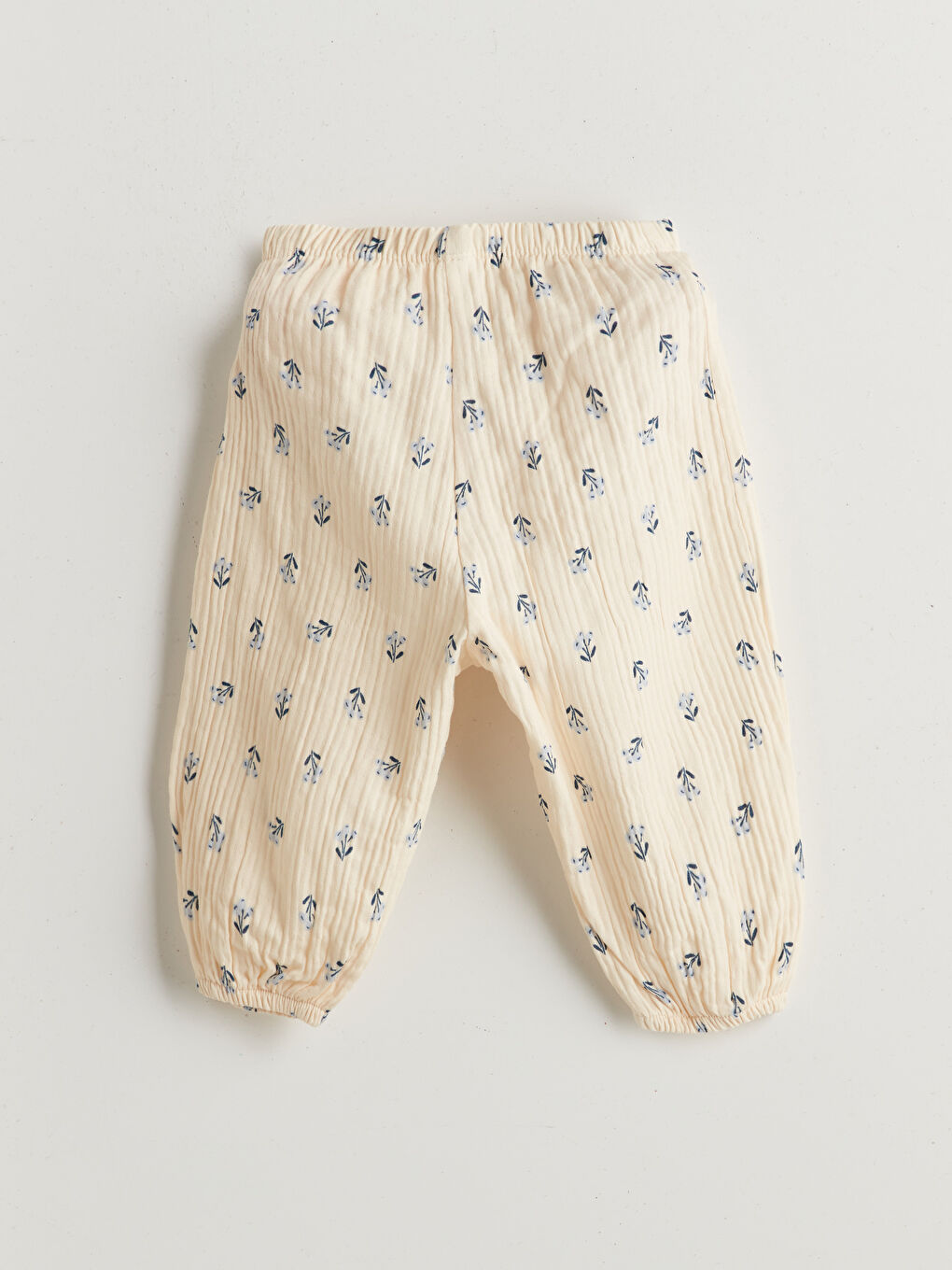 Bej Regular Fit Kız Bebek Desenli Pantolon-1