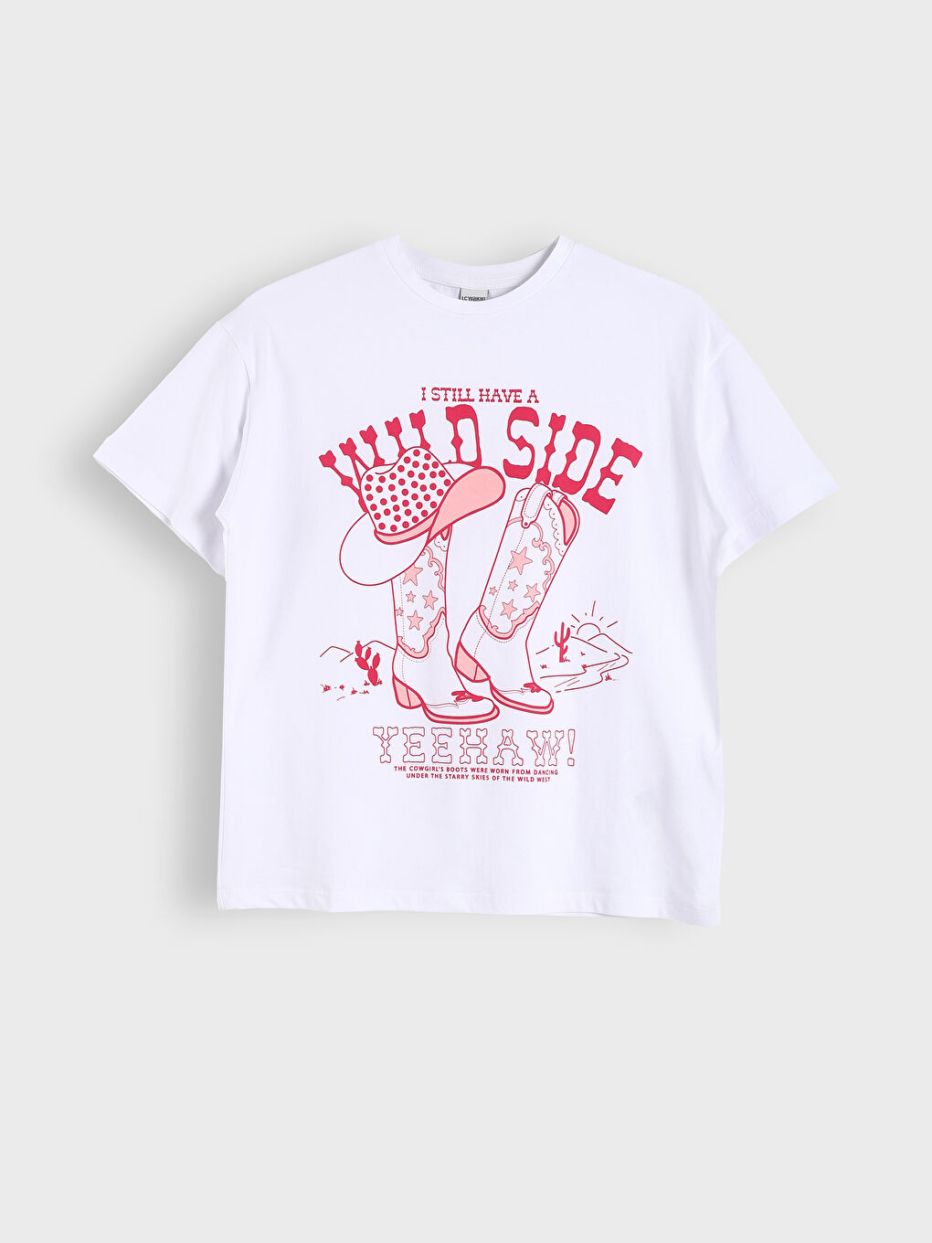 Crew Neck Printed Girls' T-Shirt