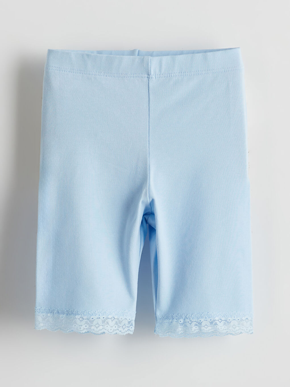 Lila Beli Lastikli Basic Kız Çocuk Kısa Tayt