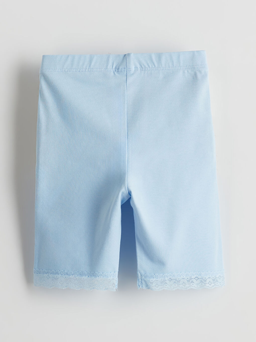 Lila Beli Lastikli Basic Kız Çocuk Kısa Tayt-1