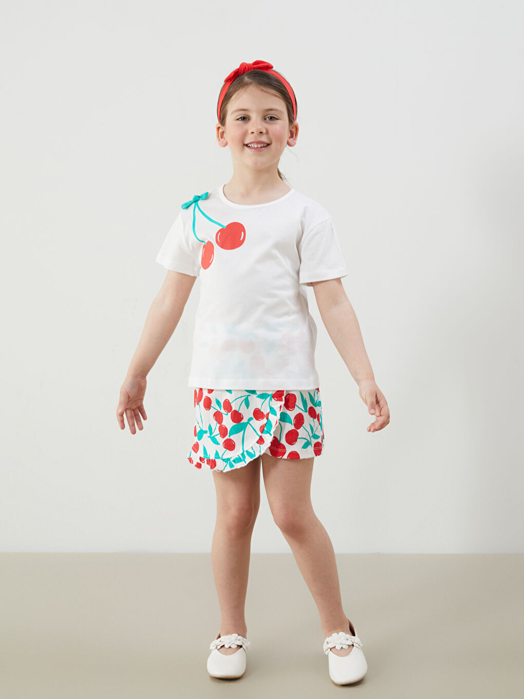 Baby Girls' T-Shirt Shorts Hair Band 3-Piece Set -S5FA11Z1-R9J