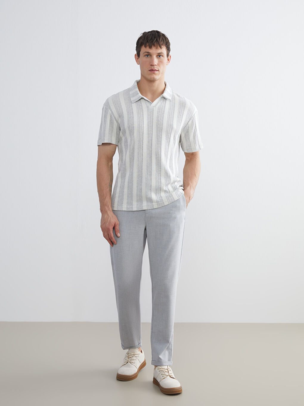 Gri Slim Fit Erkek Pantolon