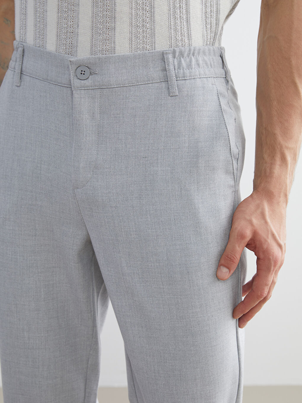 Gri Slim Fit Erkek Pantolon-2