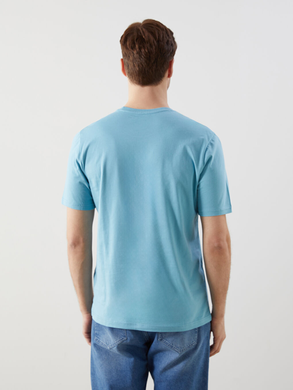 Crew Neck Short Sleeve Printed Combed Cotton Men's T-shirt -S5FA27Z8-P5P