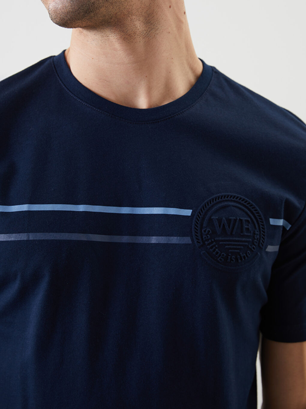 Crew Neck Short Sleeve Printed Combed Cotton Men's T-shirt -S5FA28Z8-DWP
