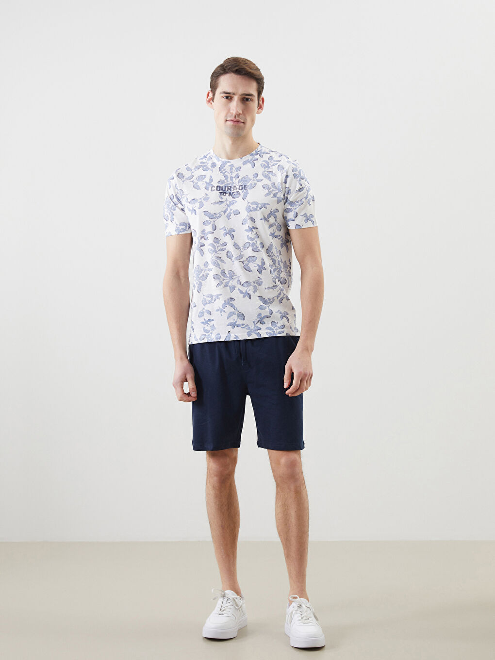 Crew Neck Short Sleeve Printed Combed Cotton Men's T-shirt -S5FA36Z8-LRA