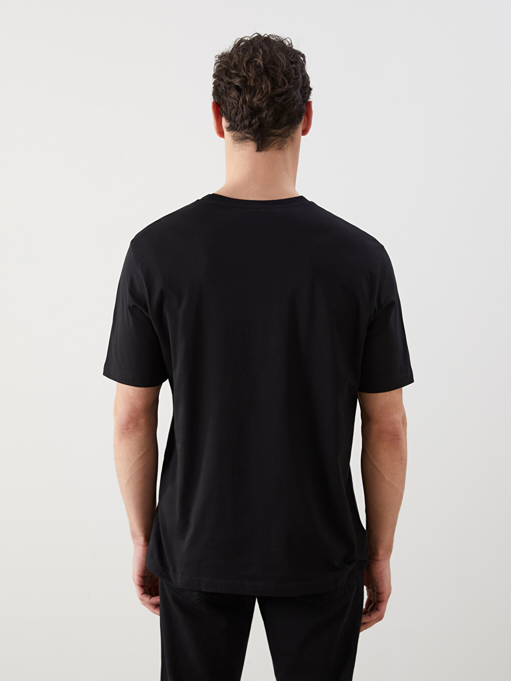 Crew Neck Short Sleeve Printed Combed Cotton Men's T-shirt-3