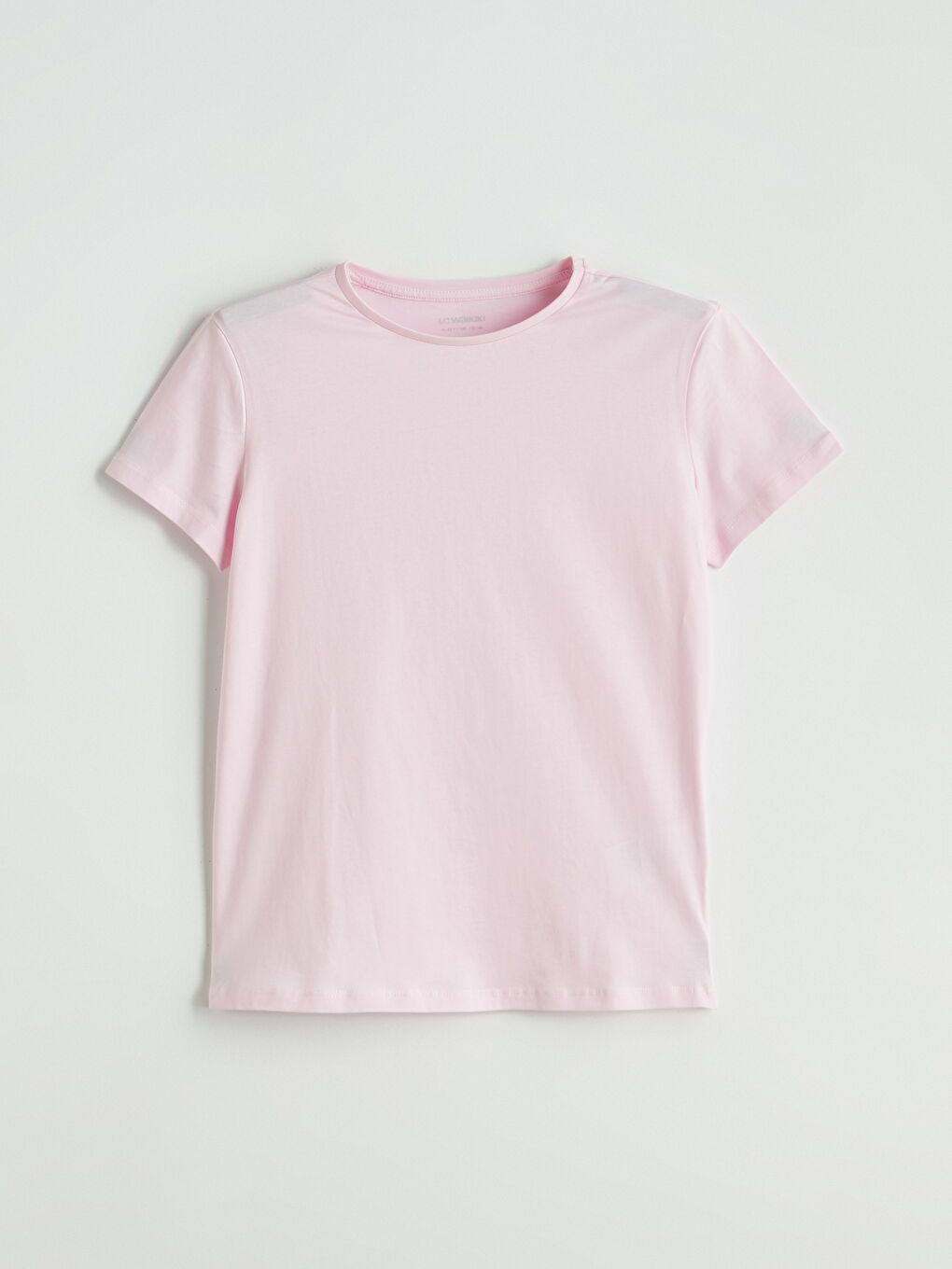 Pembe Bisiklet Yaka Kız Çocuk Tişört 2'li-1