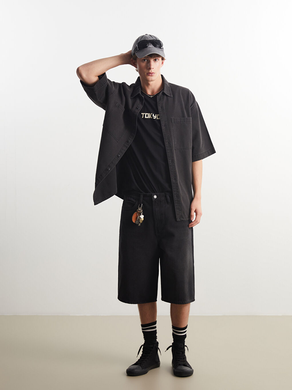 Relaxed Fit Men's Denim Shorts -S5FA71Z8-326