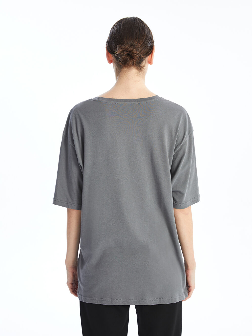 Crew Neck Printed Oversize Women's T-Shirt -S5FA86Z8-H0M