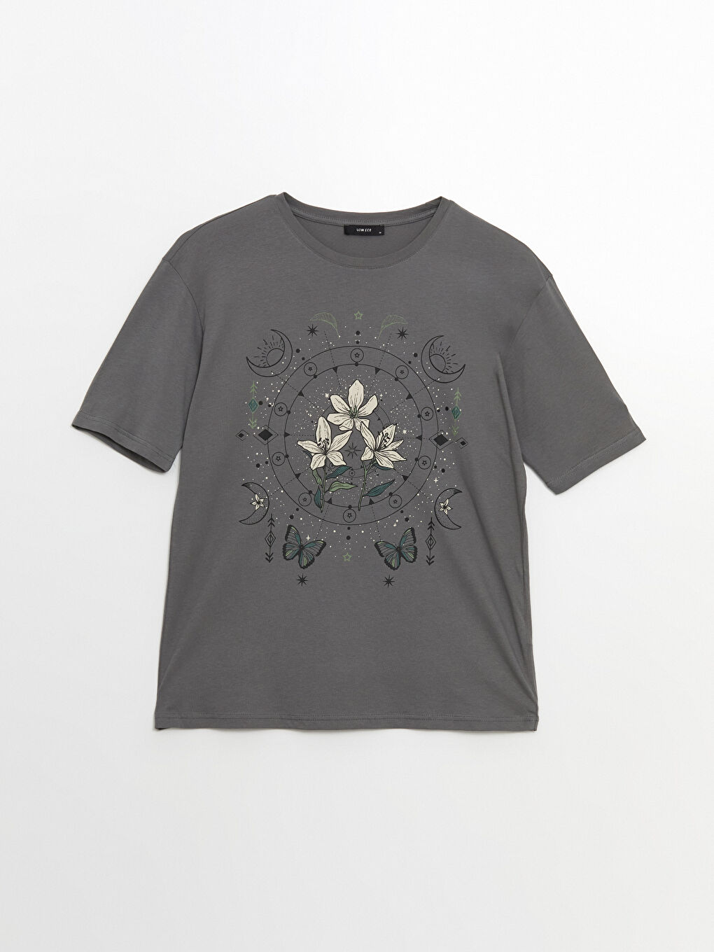 Crew Neck Printed Oversize Women's T-Shirt -S5FA86Z8-H0M