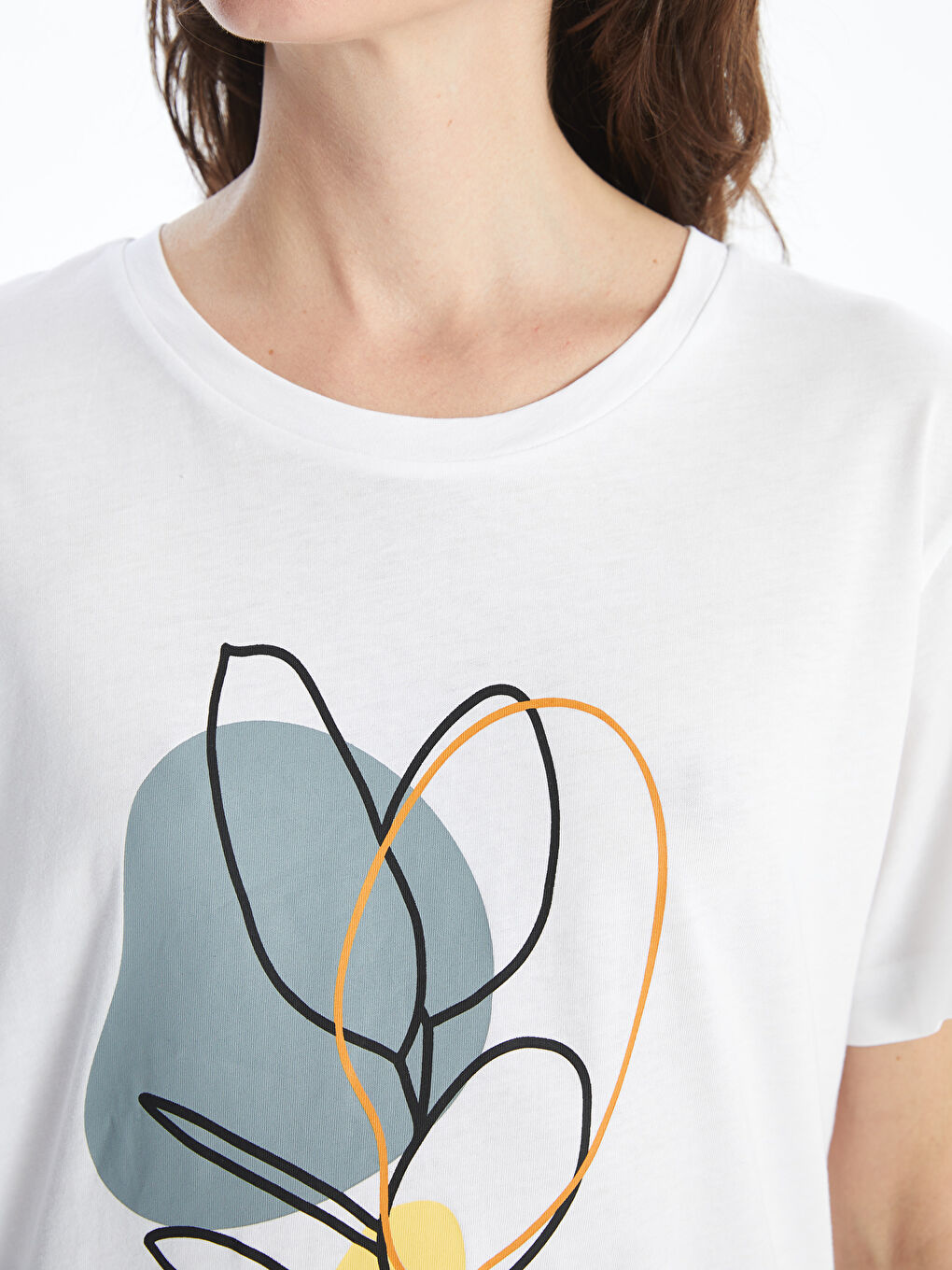 Crew Neck Printed Women's T-shirt -S5FB15Z8-JYX