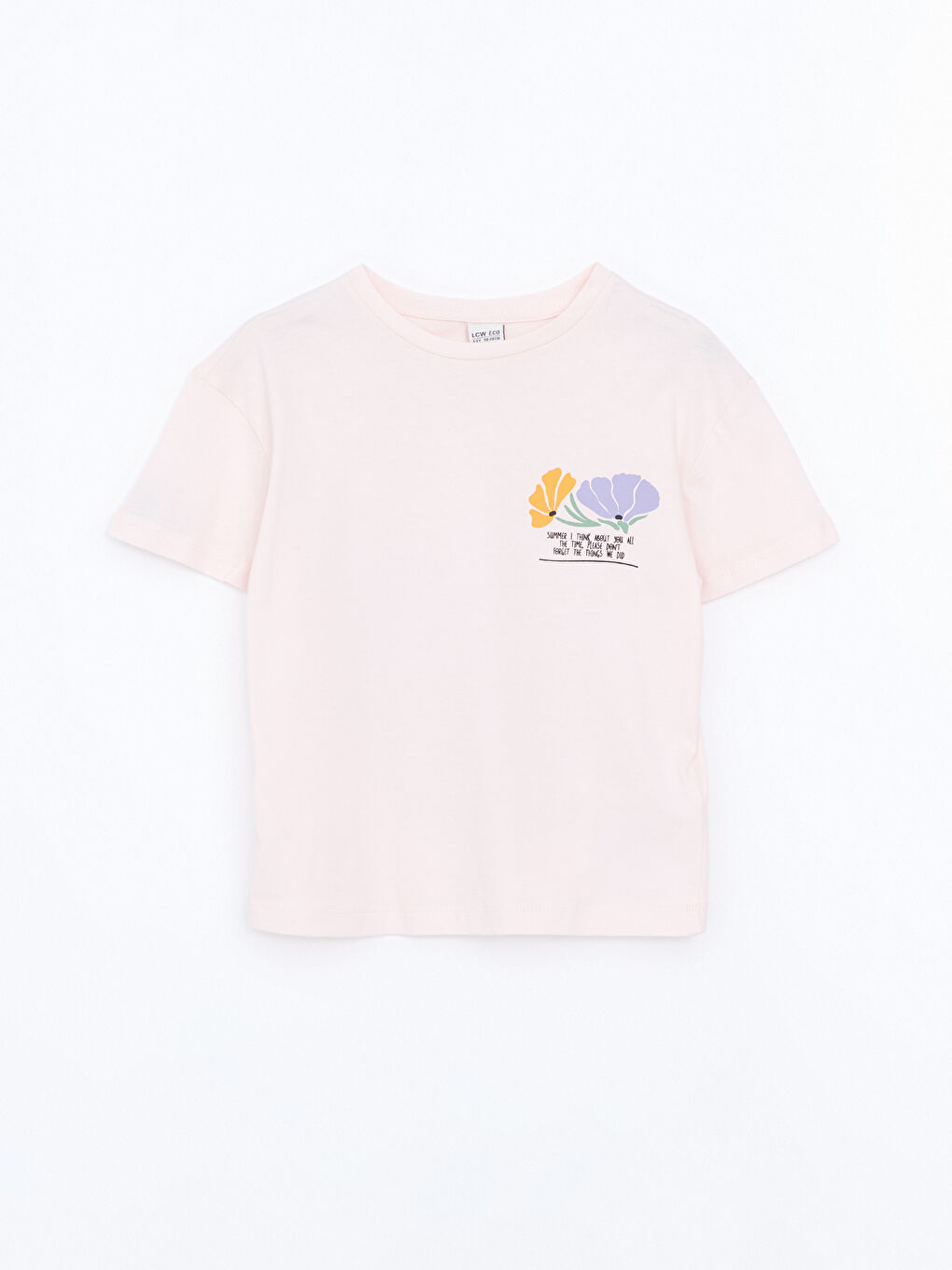 Crew Neck Floral Girls T-Shirt -S5FB16Z4-FR6