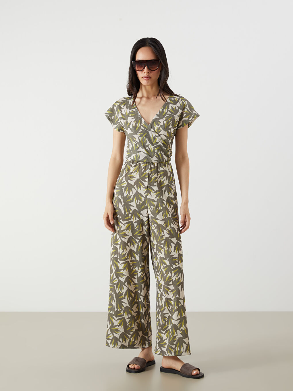 Double Breasted Floral Women's Jumpsuit
