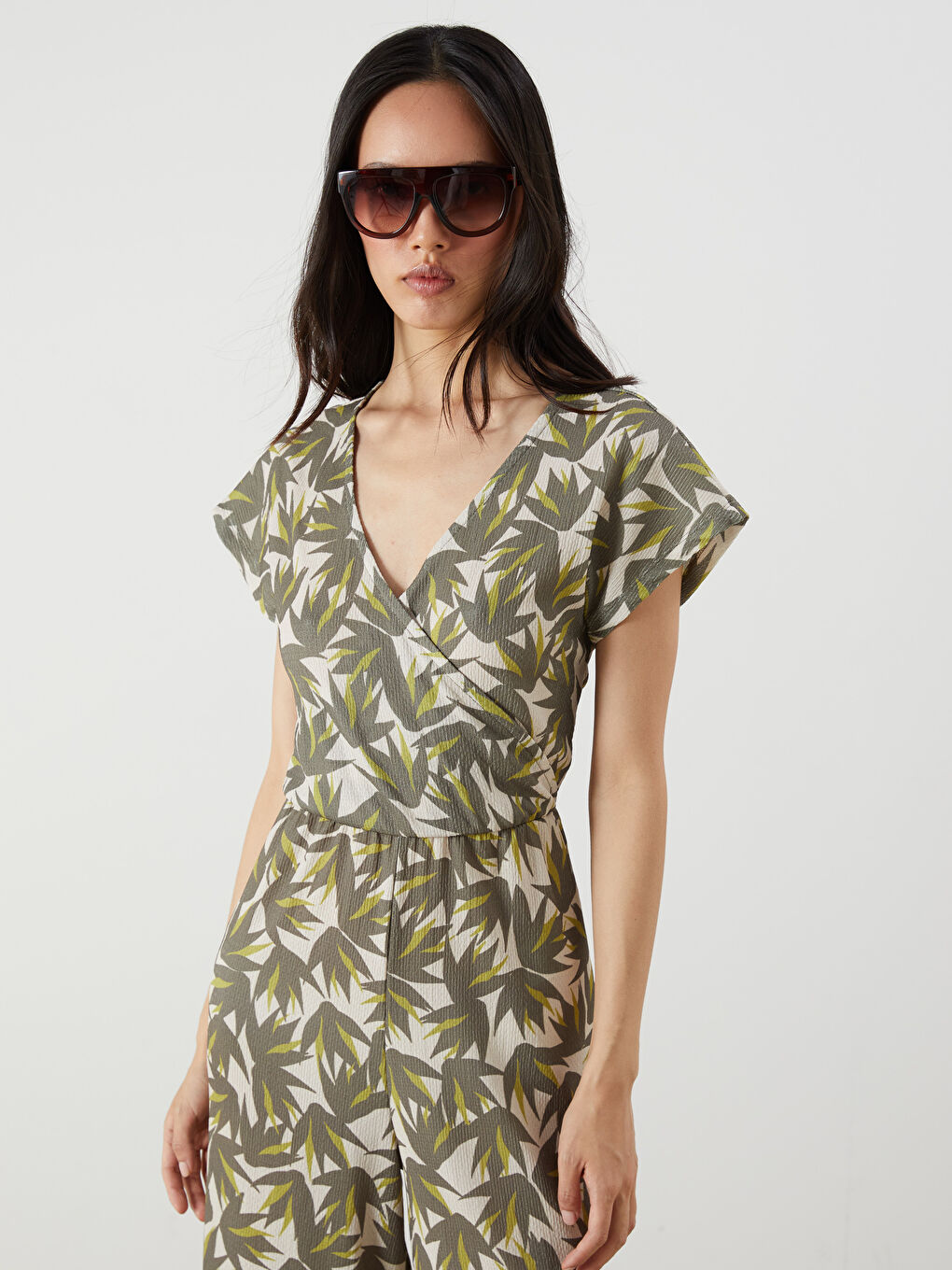 Double Breasted Floral Women's Jumpsuit-1