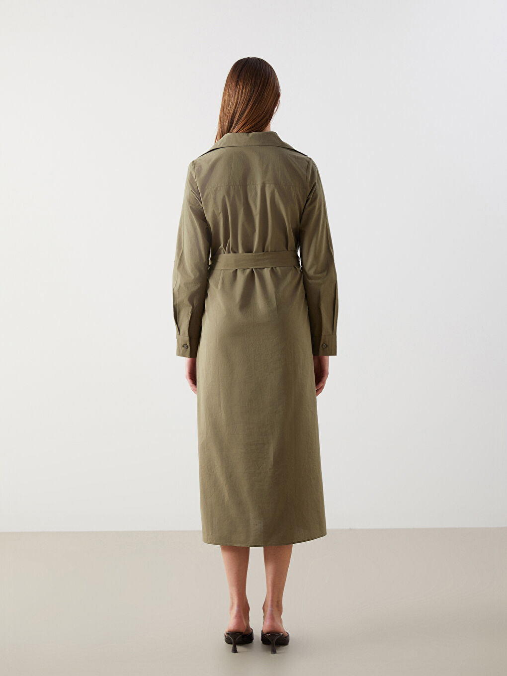 LCWAIKIKI Classic Waistband Poplin Shirt Dress -S5FB25Z8-GXF