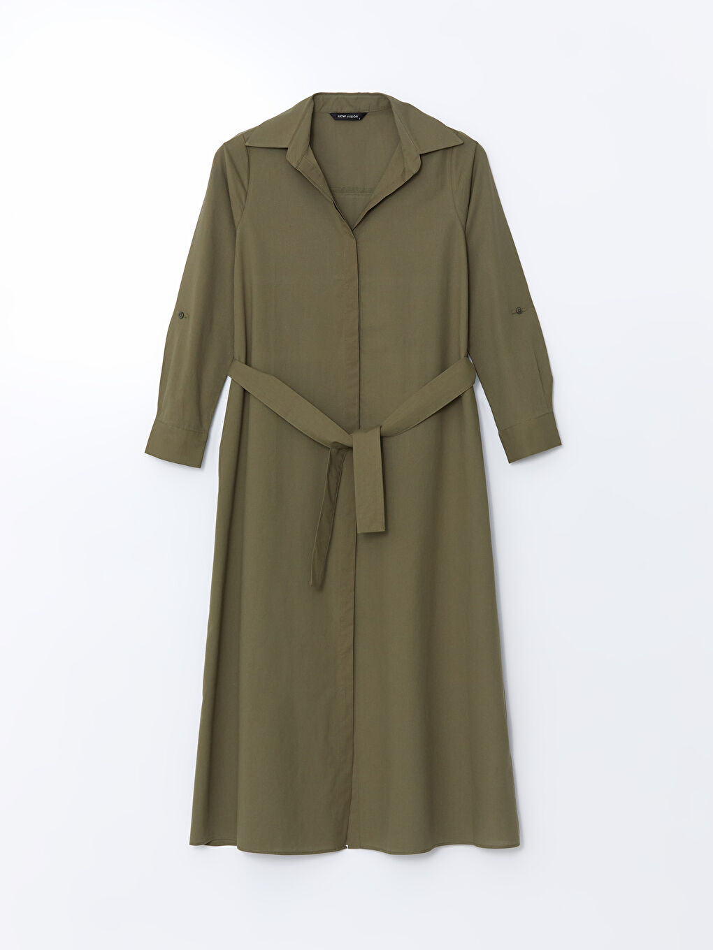 LCWAIKIKI Classic Waistband Poplin Shirt Dress -S5FB25Z8-GXF