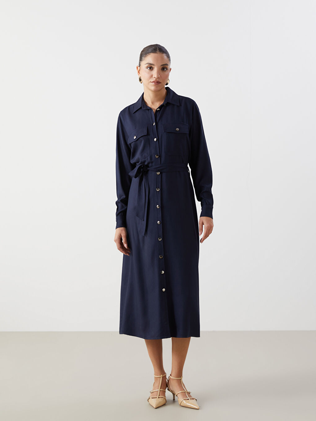 Loose Fit Women's Shirt Dress-1