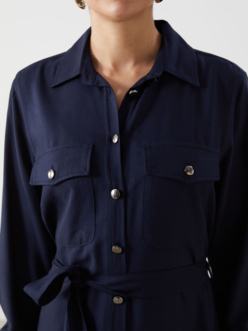 Loose Fit Women's Shirt Dress-2