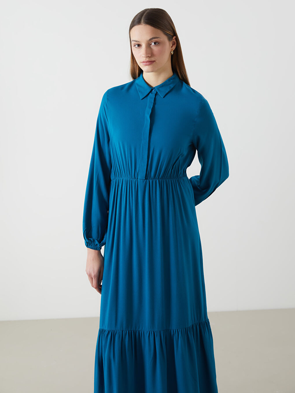 Collared Neck Women's Dress -S5FB28Z8-HQX