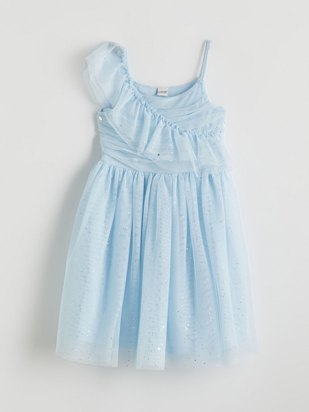 Mavi Işıltılı Kız Çocuk Abiye Elbise-1