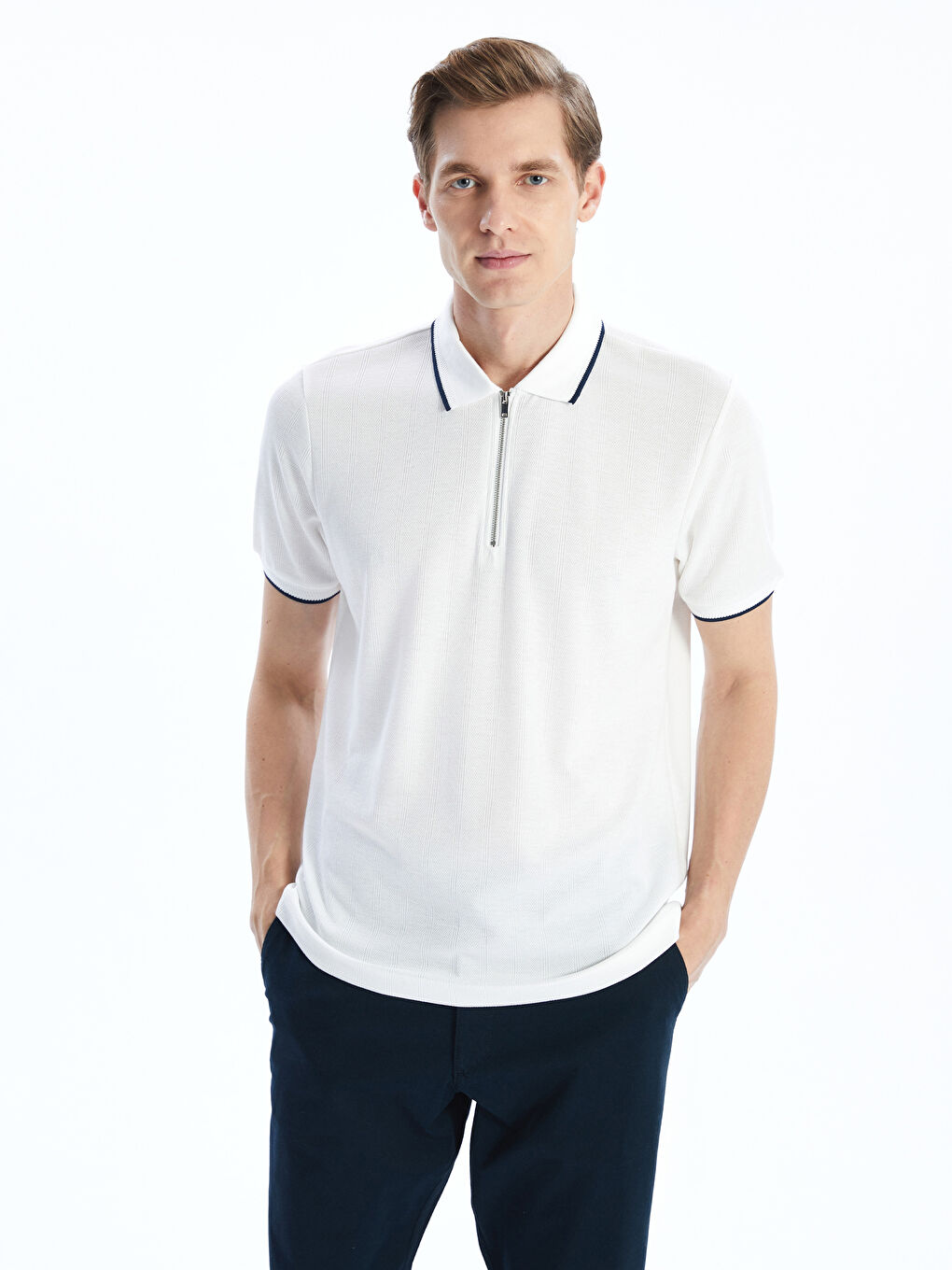Polo Neck Short Sleeve Men's T-Shirt -S5FB64Z8-J5E