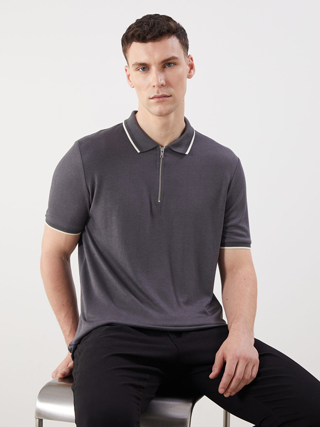 Polo Neck Short Sleeve Men's T-Shirt -S5FB64Z8-YPK