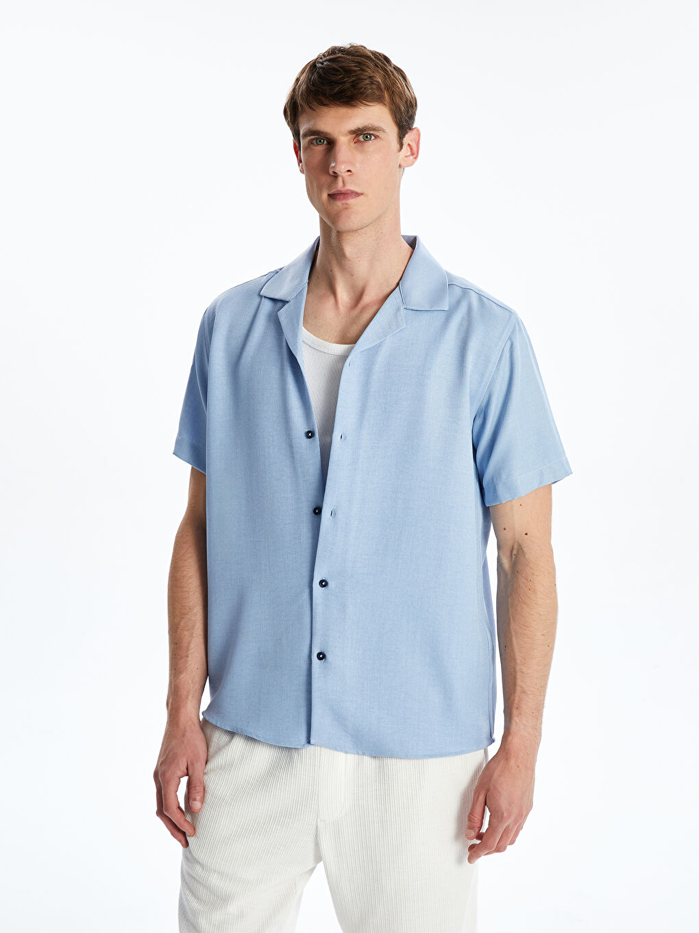 LCW Vision Regular Fit Short Sleeve Men's Shirt -S5FB67Z8-YMS
