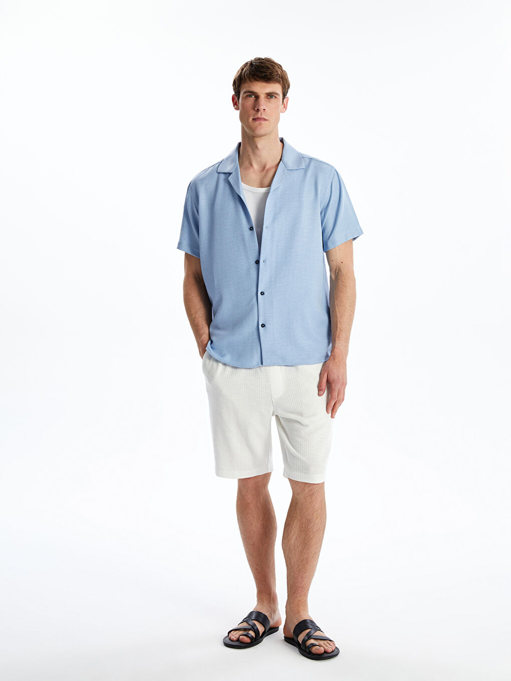 LCW Vision Regular Fit Short Sleeve Men's Shirt -S5FB67Z8-YMS
