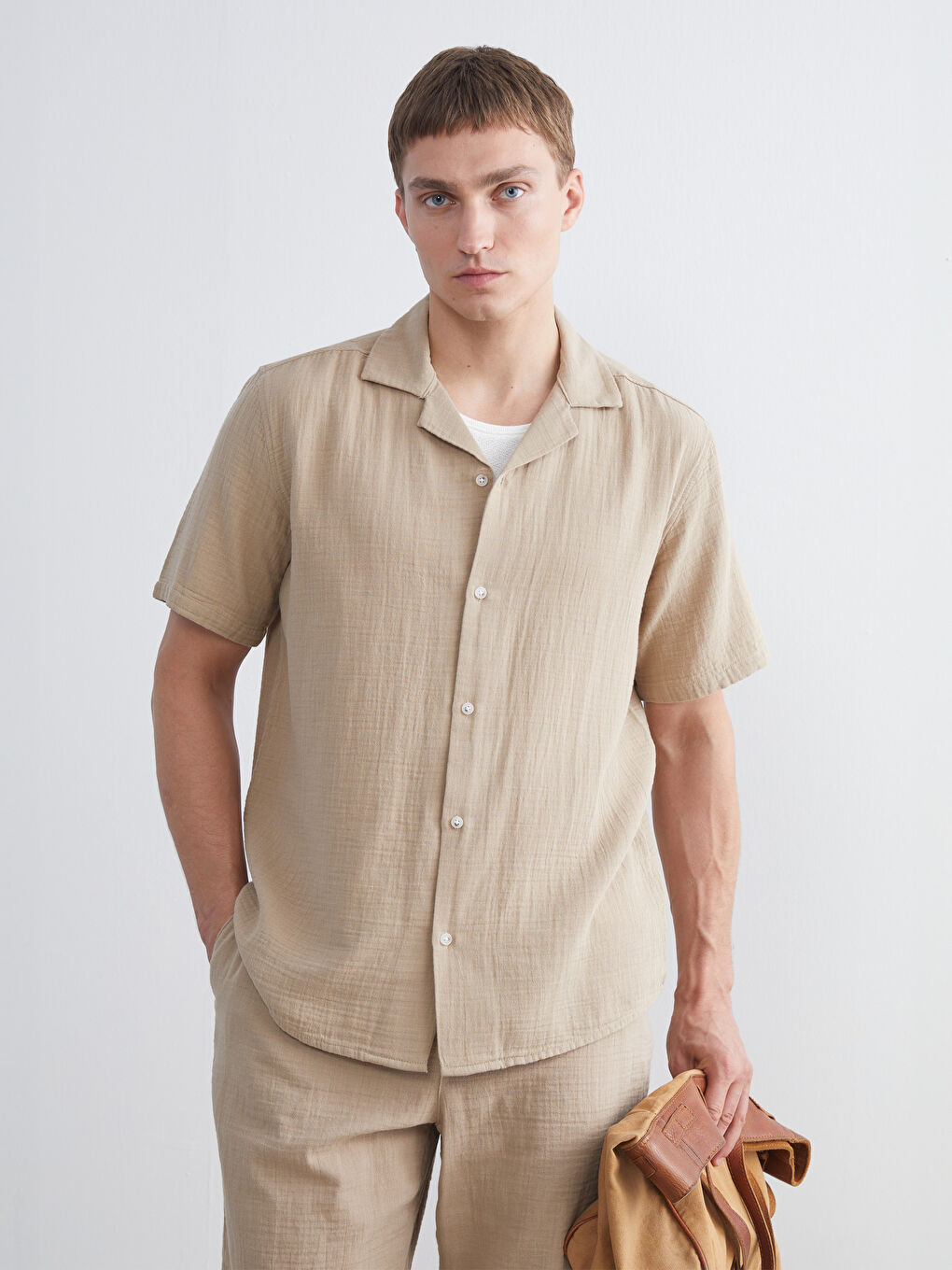 LCW Vision Standard Fit Short Sleeve Men's Shirt -S5FB74Z8-HZZ