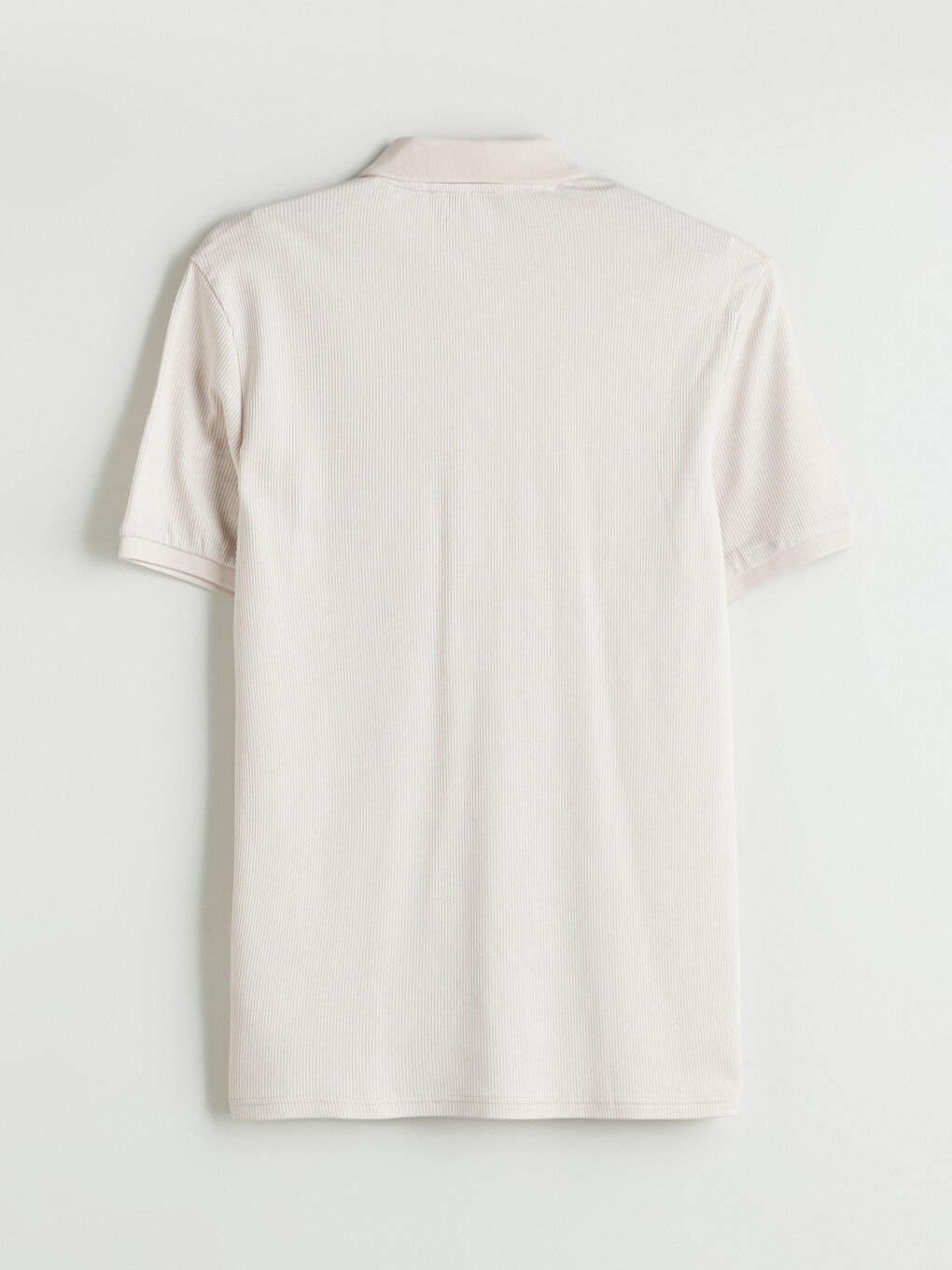 Bej Polo Yaka Merserize Görünümlü Erkek Tişört-5