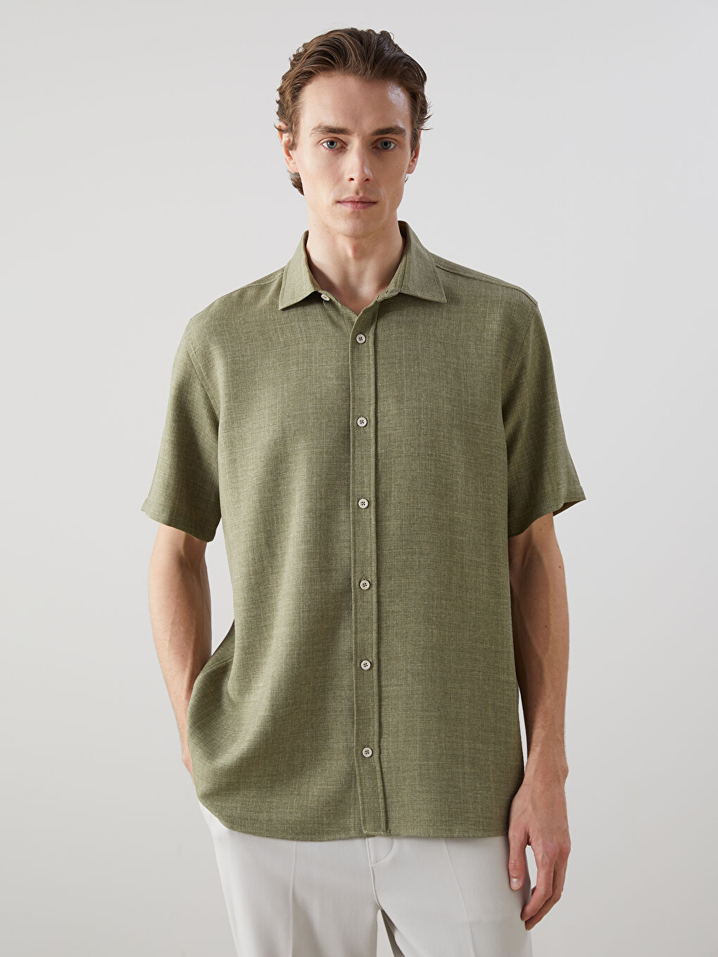 Regular Fit Short Sleeve Men's Shirt -S5FB78Z8-S3L