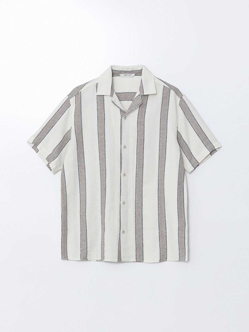 Regular Fit Short Sleeve Striped Men's Shirt -S5FB81Z8-LEA