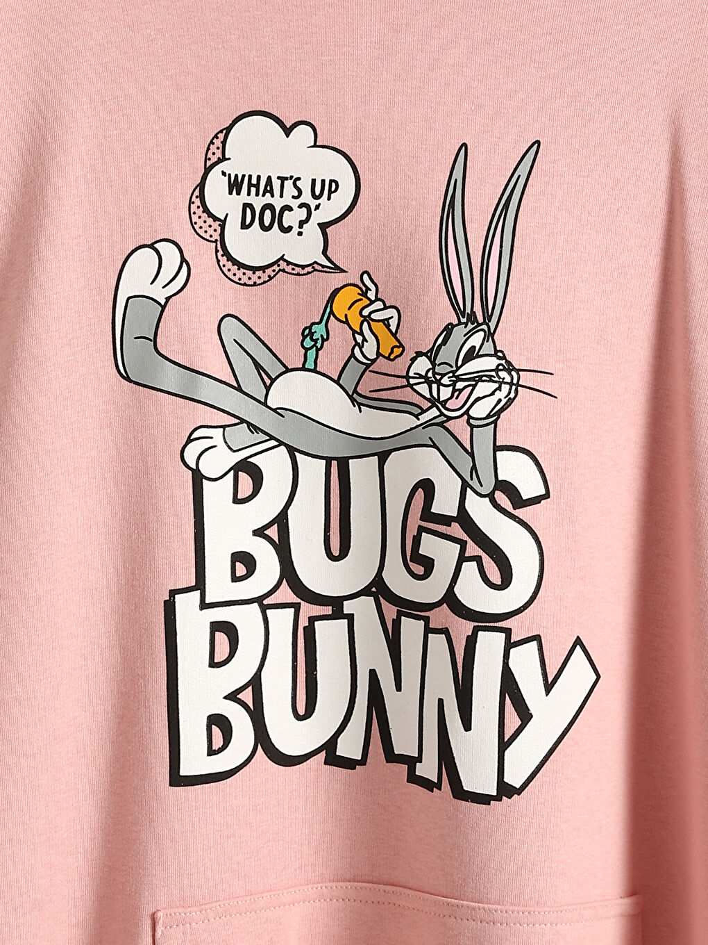 Hooded Bugs Bunny Printed Long Sleeve Women's Sweatshirt-3
