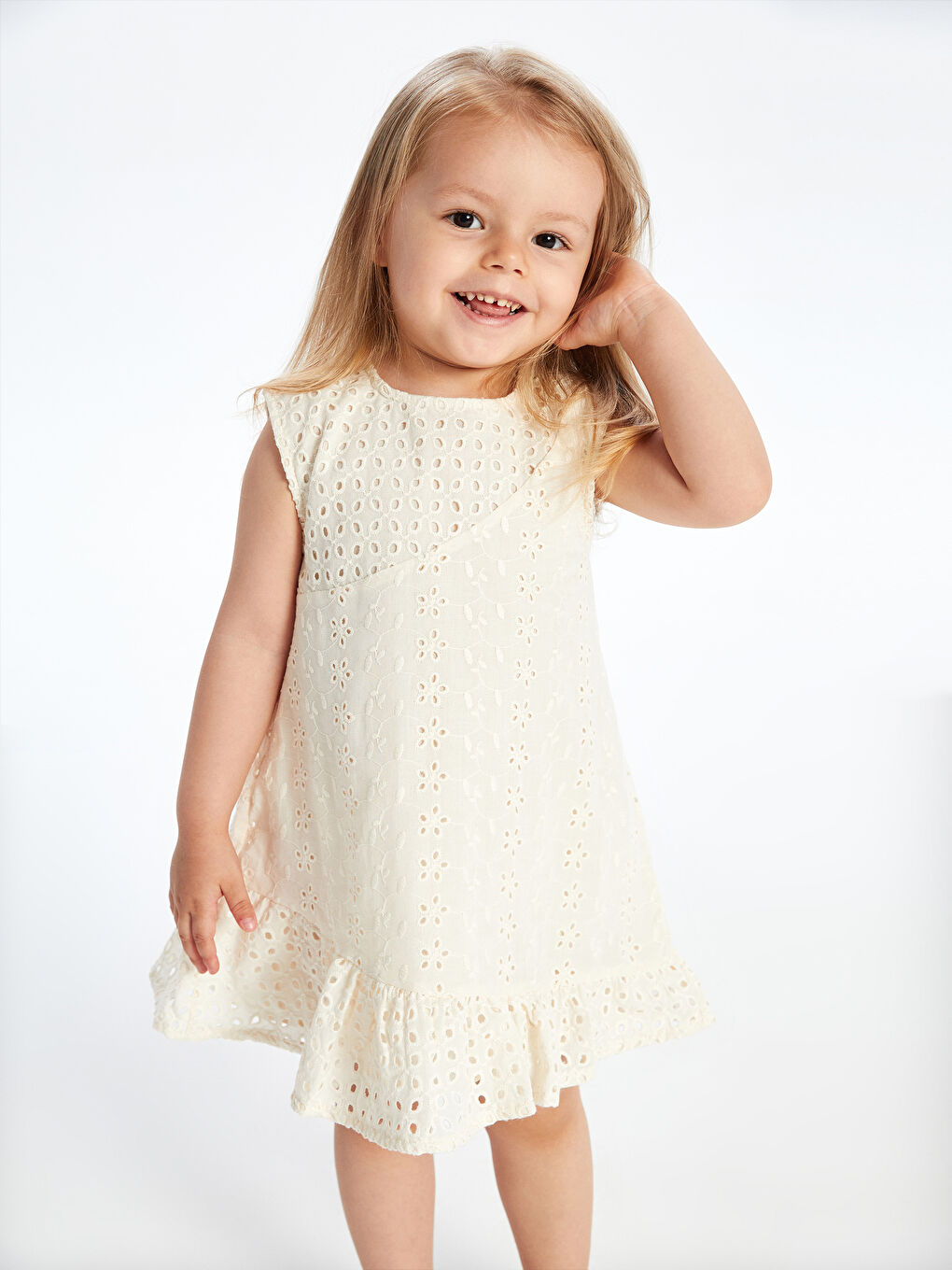 Crew Neck Embroidered Baby Girls' Dress -S5FC55Z1-FDL