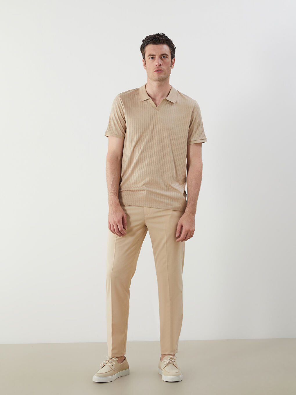 Polo Neck Plain Jersey Men's T-Shirt -S5FC69Z8-FHL