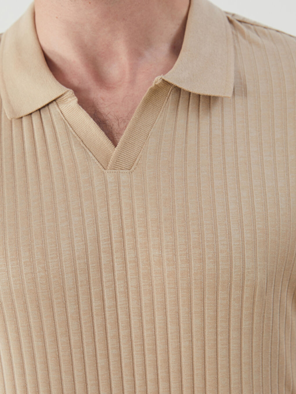 Polo Neck Plain Jersey Men's T-Shirt -S5FC69Z8-FHL