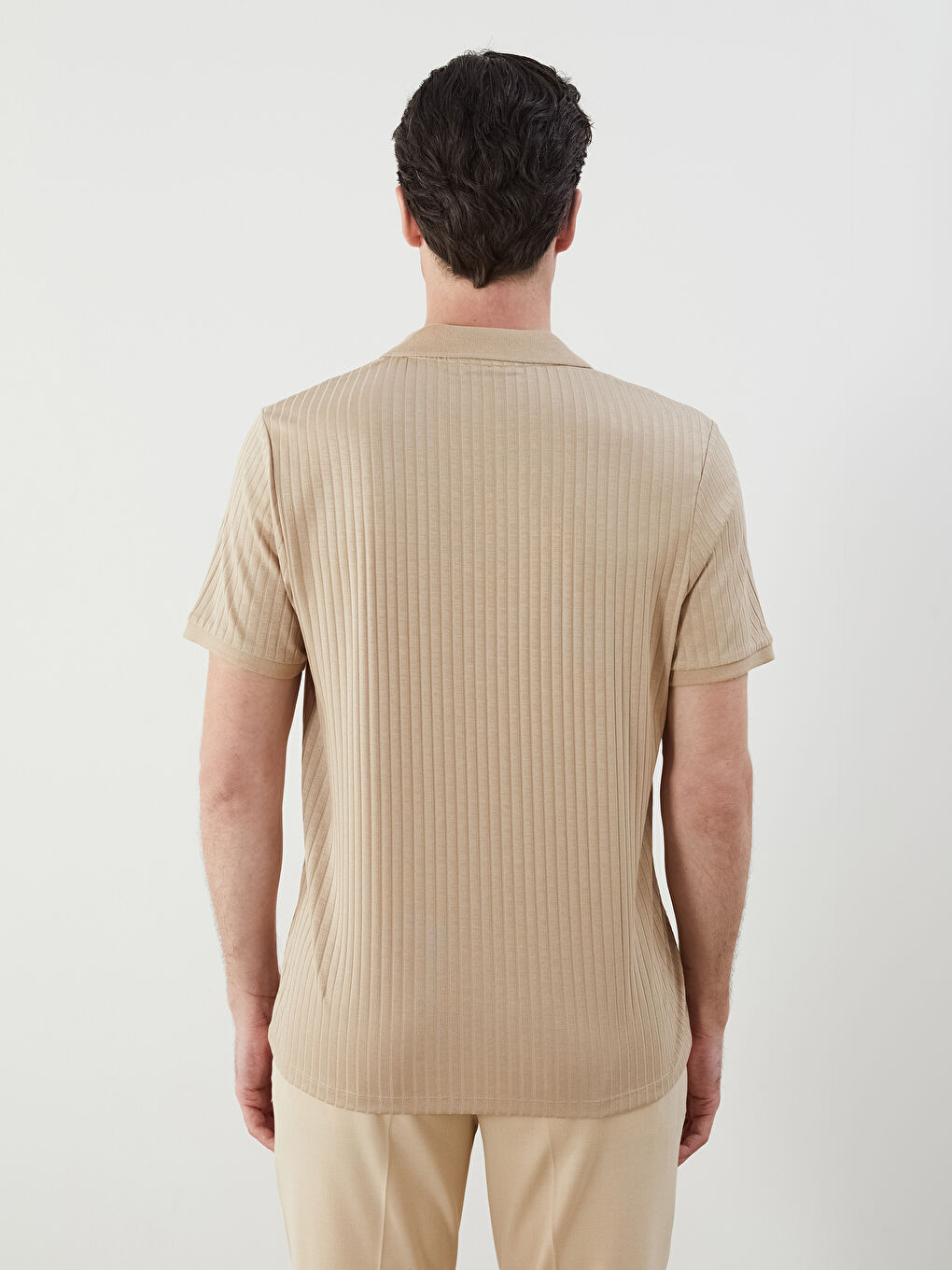 Polo Neck Plain Jersey Men's T-Shirt -S5FC69Z8-FHL